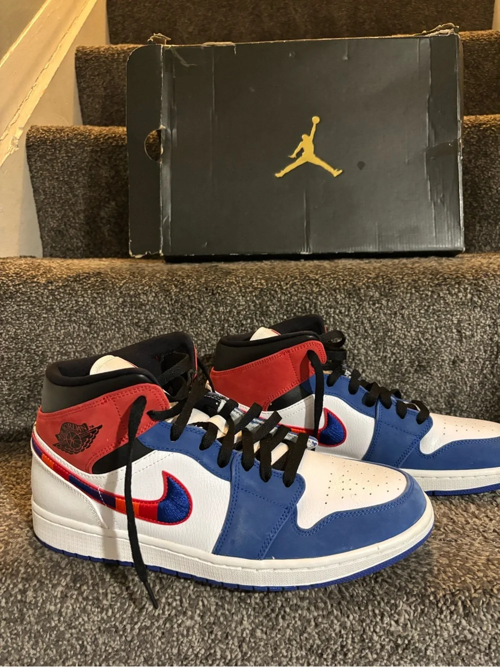 Size 12 - Air Jordan 1 Mid Multicolored Swoosh